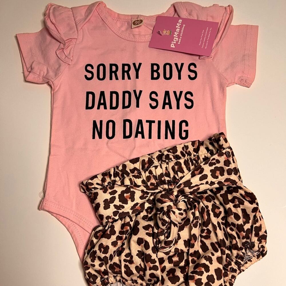 2 piece set sz 12-18 months pink & leopard